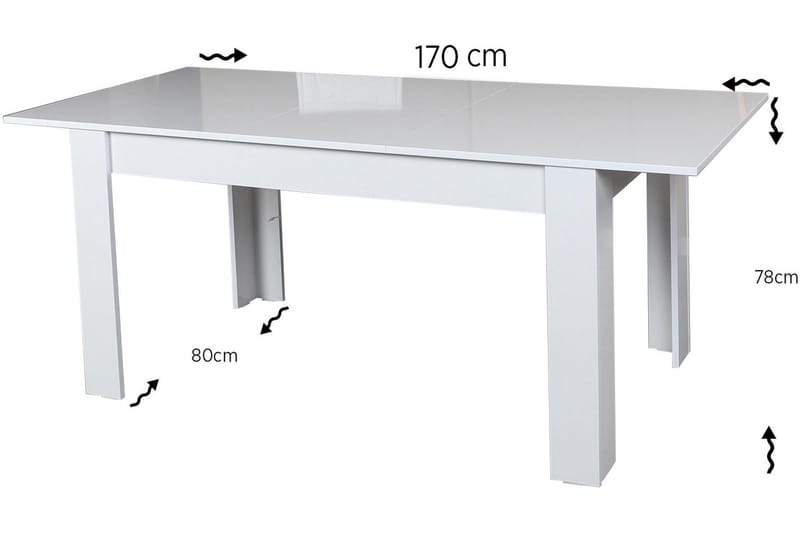 Comfortale Spisebord Forlengningsbart - Hvit - Spisebord & kjøkkenbord