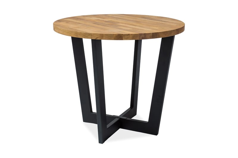 Conota Spisebord 90 cm Rundt - Eik/Svart - Spisebord & kjøkkenbord