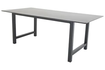 Count Stort Rektangulært Spisebord 220 cm med Mørkt Tre- og Metallutseende - Svart - Møbler - Bord - Spisebord & kjøkkenbord