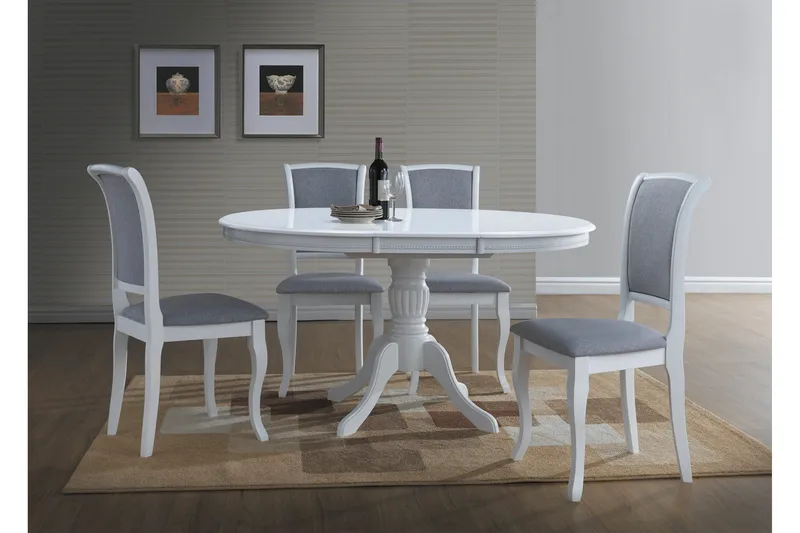 Critz Forlengningsbart Spisebord 106-141 cm Ovalt - Hvit - Møbler - Bord - Spisebord & kjøkkenbord
