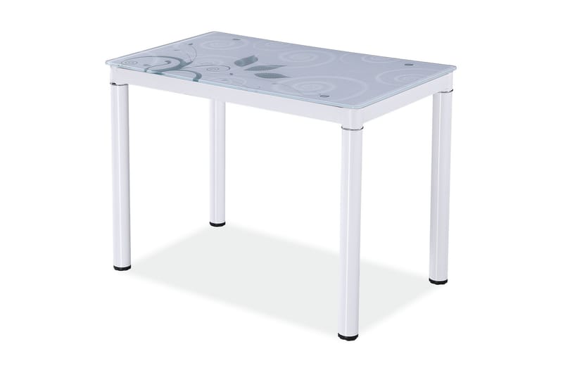 Damara Spisebord 100 cm - Glass/Hvit - Møbler - Bord - Spisebord & kjøkkenbord
