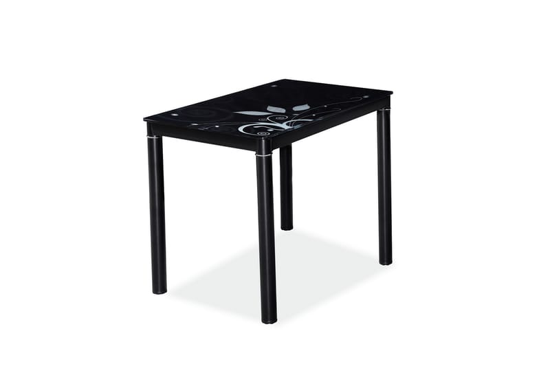Damara Spisebord 100 cm - Glass/Svart - Spisebord & kjøkkenbord