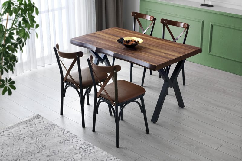 Davirustrel Spisebord 140 cm - Valnøtt - Møbler - Bord - Spisebord & kjøkkenbord