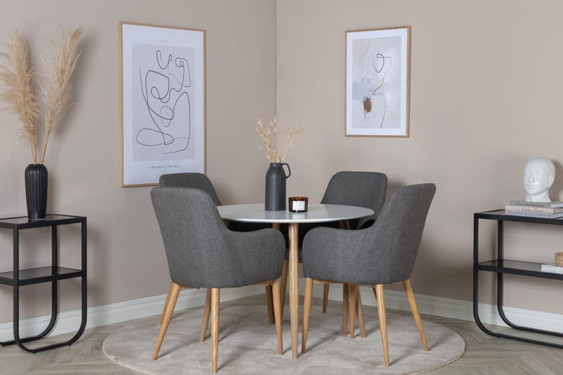 Deandra Spisebord 100 cm Vit - Venture Home - Spisebord & kjøkkenbord