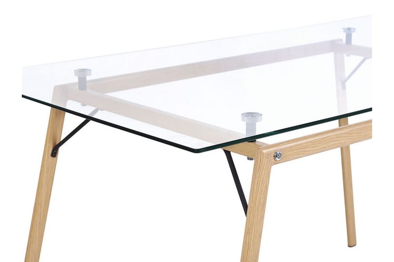 Demba Spisebord 140 cm - Gjennomsiktig /Lyst tre - Spisebord & kjøkkenbord