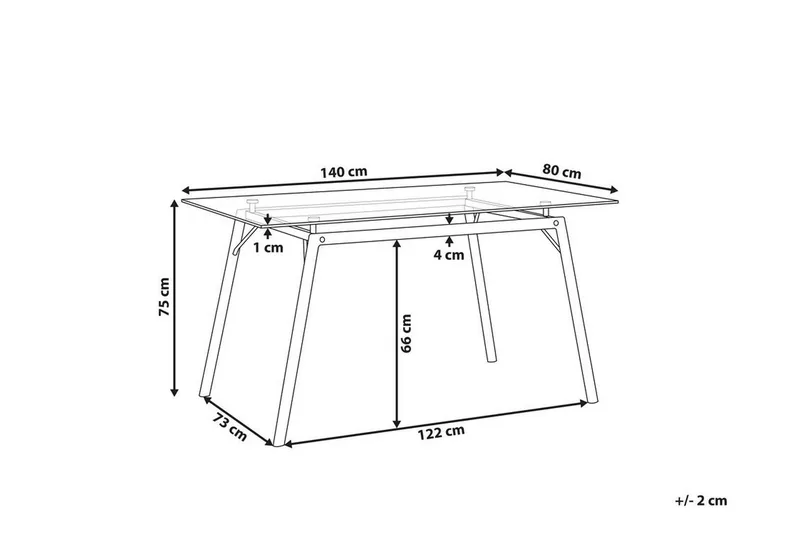 Demba Spisebord 140 cm - Gjennomsiktig /Lyst tre - Møbler - Bord - Spisebord & kjøkkenbord