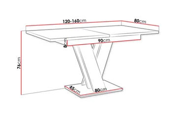 Denogal Matbord 80 cm Black high gloss - Møbler - Bord - Spisebord & kjøkkenbord
