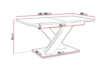 Denogal Matbord 80 cm Black high gloss - Møbler - Bord - Spisebord & kjøkkenbord