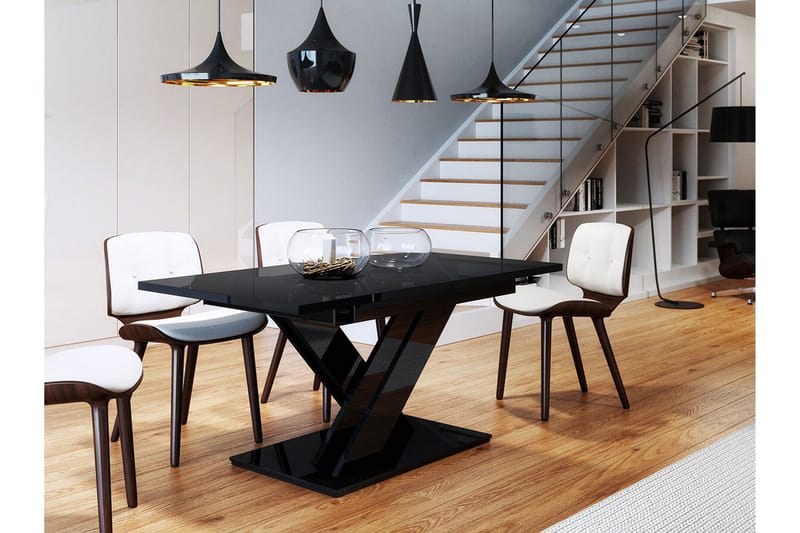 Denogal Matbord 80 cm Black high gloss - Møbler - Bord - Spisebord & kjøkkenbord