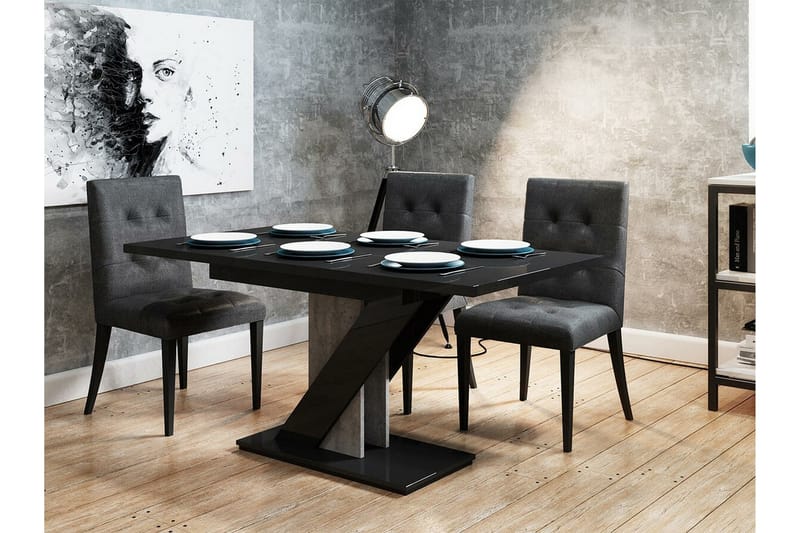 Denogal Spisebord 80 cm - Sort høyglans - Møbler - Bord - Spisebord & kjøkkenbord