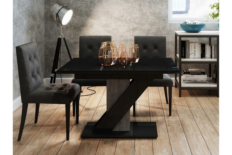 Denogal Spisebord 80 cm - Sort høyglans - Møbler - Bord - Spisebord & kjøkkenbord