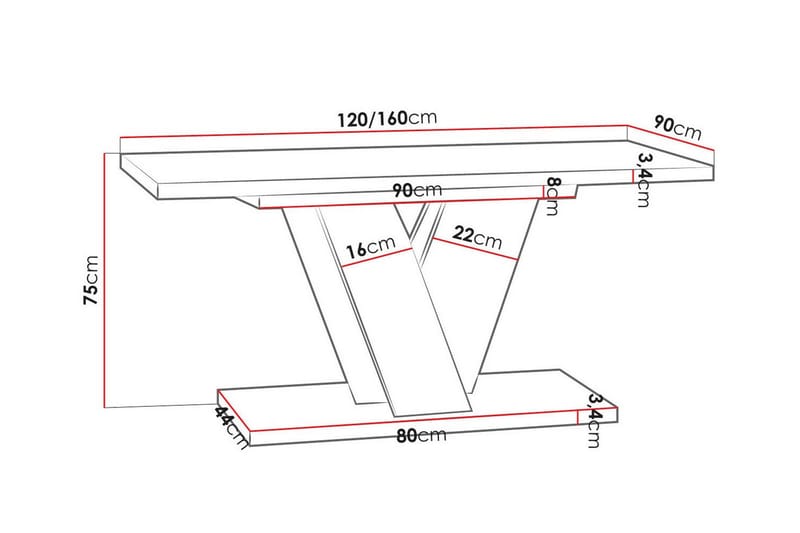 Denogal Spisebord 90 cm - Grå - Møbler - Bord - Spisebord & kjøkkenbord