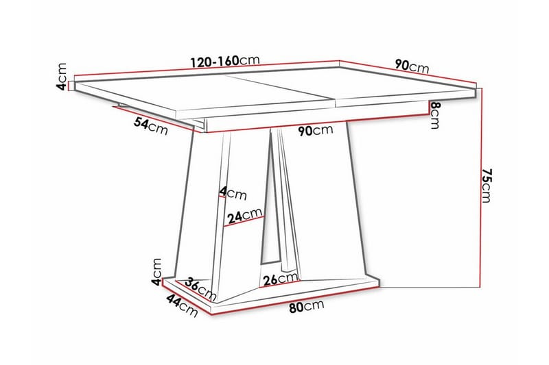 Denogal Spisebord 90 cm - Svart - Møbler - Bord - Spisebord & kjøkkenbord