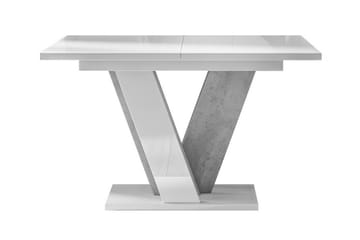 Denogal Uttrekkbart Rektangulært Spisebord 120 cm med Betonglook - Hvit - Møbler - Bord - Spisebord & kjøkkenbord
