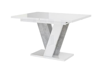 Denogal Uttrekkbart Rektangulært Spisebord 120 cm med Betonglook - Hvit - Møbler - Bord - Spisebord & kjøkkenbord