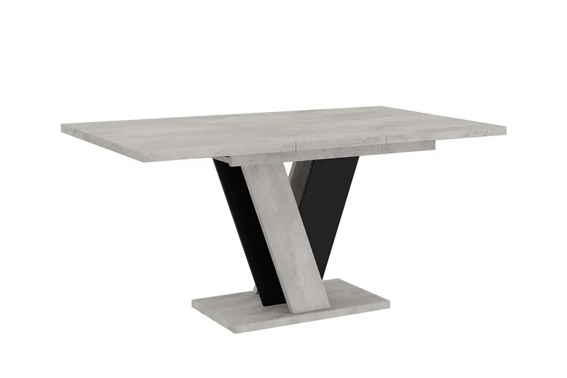 Denogal Uttrekkbart Rektangulært Spisebord 120 cm med Betonglook - Lysegrå - Møbler - Bord - Spisebord & kjøkkenbord