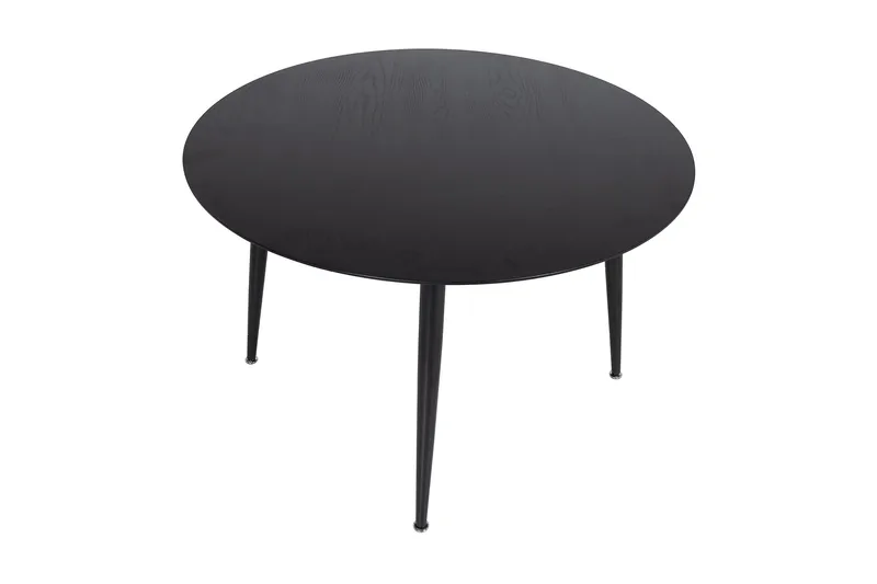 Dipp Rundt Spisebord 115 cm i Tre med Mørkt Tre- og Metallutseende - Svart - Møbler - Bord - Spisebord & kjøkkenbord