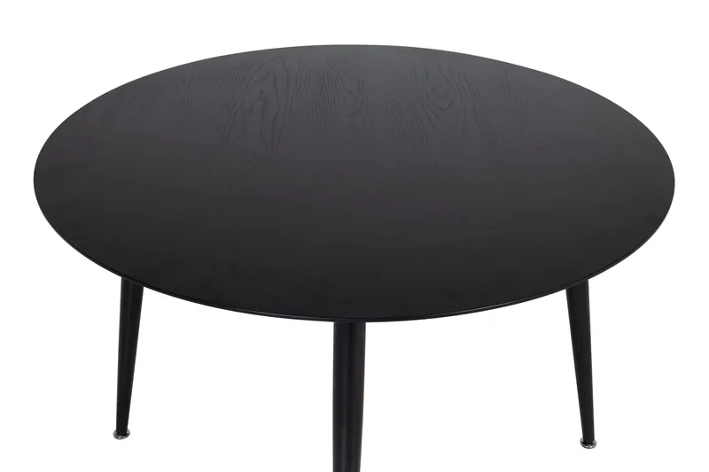 Dipp Rundt Spisebord 115 cm i Tre med Mørkt Tre- og Metallutseende - Svart - Møbler - Bord - Spisebord & kjøkkenbord