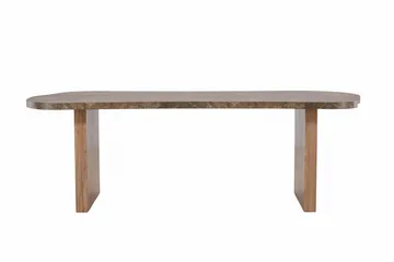 Eleonora Stort Asymmetrisk Spisebord 230 cm i Tre med Valnøtt- og Marmorutseende - Brun - Møbler - Bord - Spisebord & kjøkkenbord