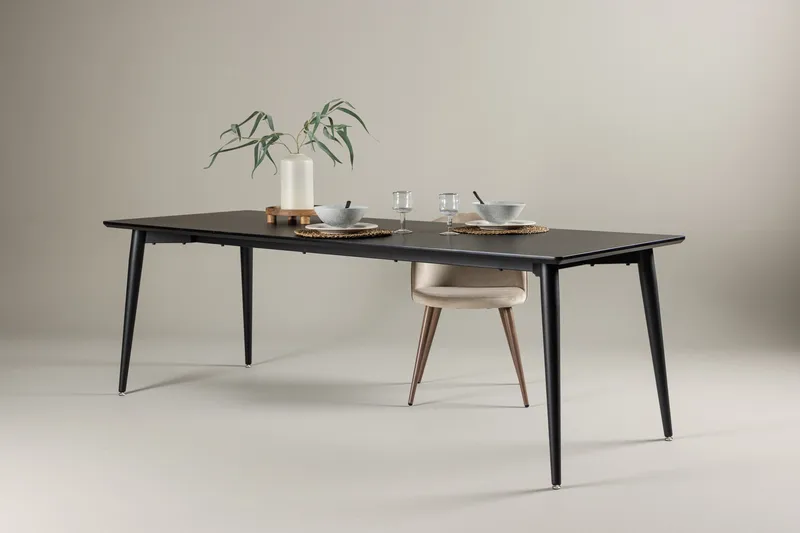 Ellis Stort Rektangulært Spisebord 230 cm med Metallutseende - Svart - Møbler - Bord - Spisebord & kjøkkenbord