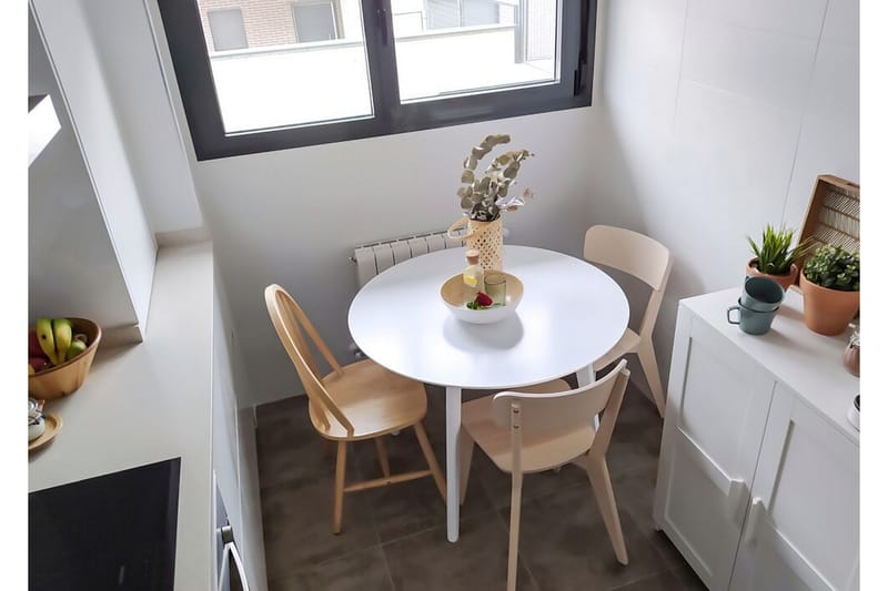 Emeroo Spisebord 100 cm - Hvit - Møbler - Bord - Spisebord & kjøkkenbord