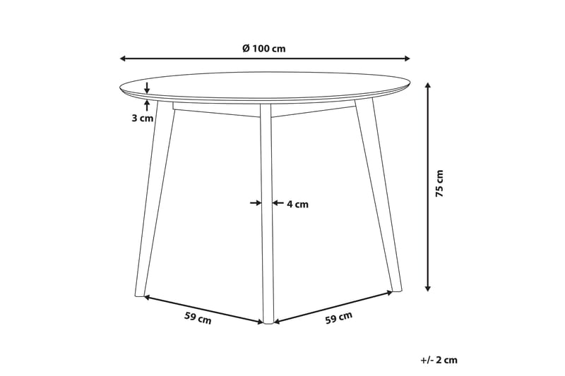 Emeroo Spisebord 100 cm - Hvit - Møbler - Bord - Spisebord & kjøkkenbord