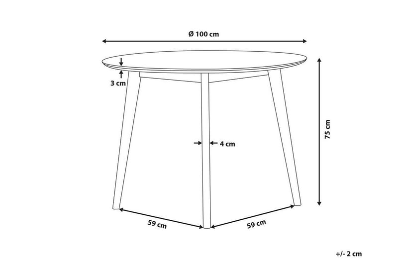 Emeroo Spisebord 100 cm - Hvit - Møbler - Bord - Spisebord & kjøkkenbord