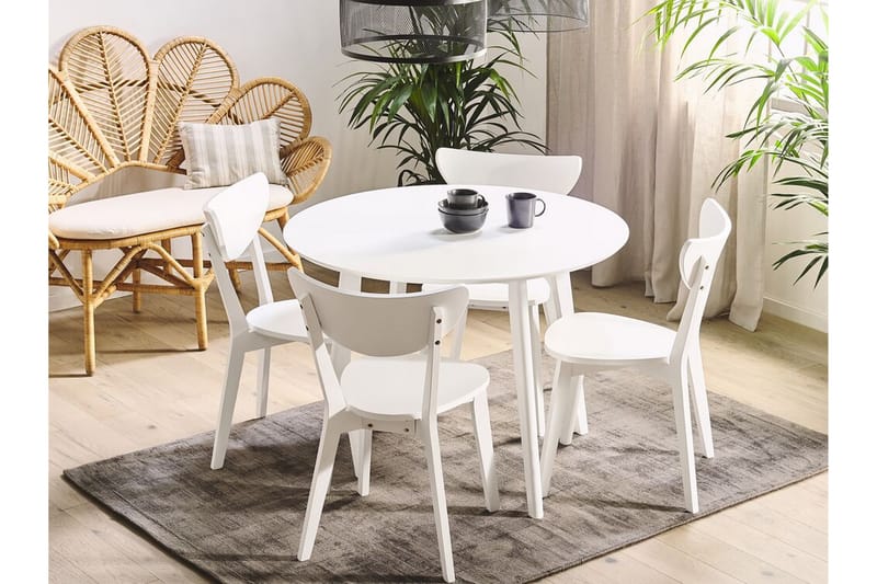 Emeroo Spisebord 100 cm - Hvit - Møbler - Bord - Spisebord & kjøkkenbord