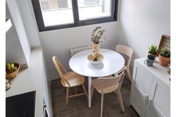 Emeroo Spisebord 100 cm - Hvit - Møbler - Bord - Spisebord & kjøkkenbord