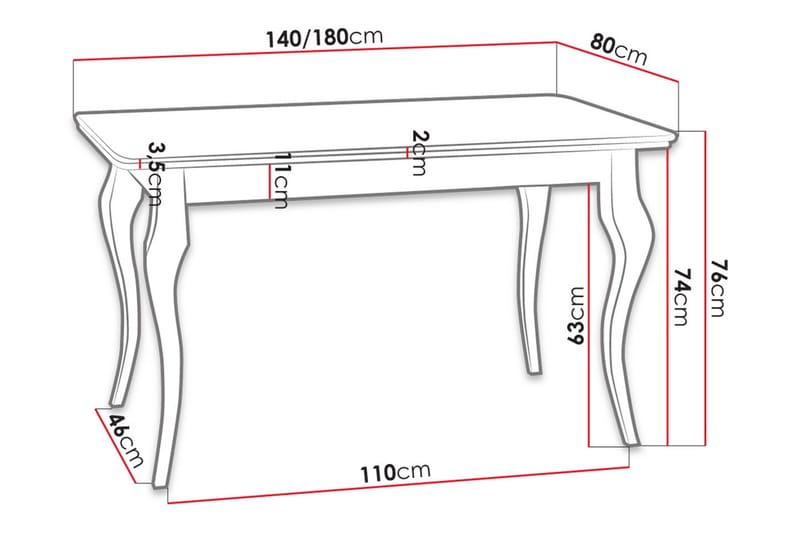 Ersholn Spisebord - Hvit - Møbler - Bord - Spisebord & kjøkkenbord