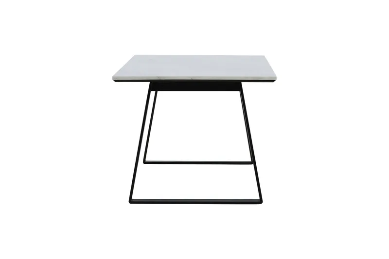 Estelle Rektangulært Spisebord 140 cm med Marmorplate og Metallutseende - Hvit - Møbler - Bord - Spisebord & kjøkkenbord