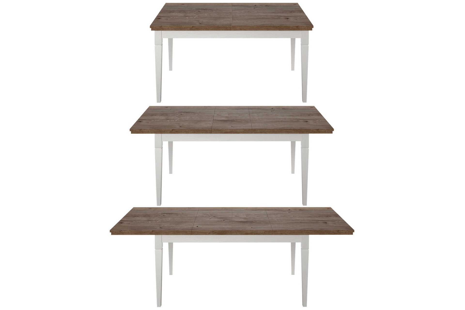 Forlengningsbar Uttrekkbart spisebord 160 cm - Hvit/Natur - Møbler - Bord - Spisebord & kjøkkenbord