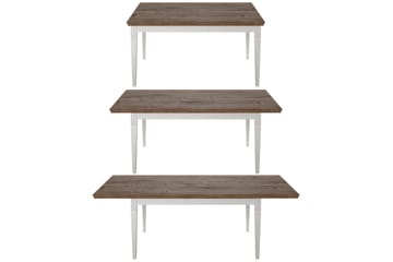 Forlengningsbar Uttrekkbart spisebord 160 cm - Hvit/Natur - Møbler - Bord - Spisebord & kjøkkenbord