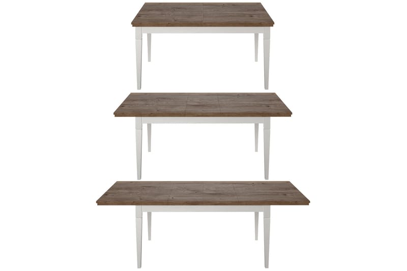 Forlengningsbar Uttrekkbart spisebord 160 cm - Hvit/Natur - Møbler - Bord - Spisebord & kjøkkenbord