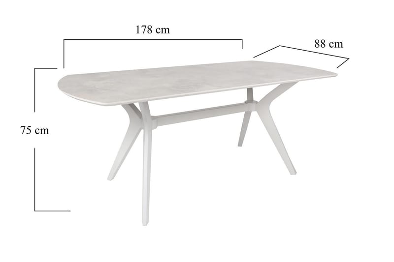 Frascone Spisebord 180x75x180 cm - Hvit - Spisebord & kjøkkenbord