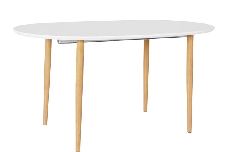 Gaeta Spisebord Ovalt 160 cm - Hvit/Natur - Spisebord & kjøkkenbord