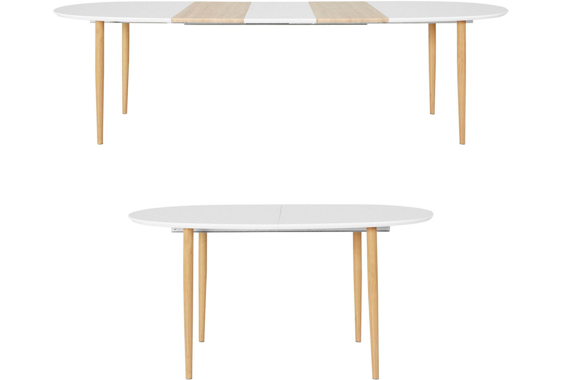 Gaeta Spisebord Ovalt 160 cm - Hvit/Natur - Møbler - Bord - Spisebord & kjøkkenbord