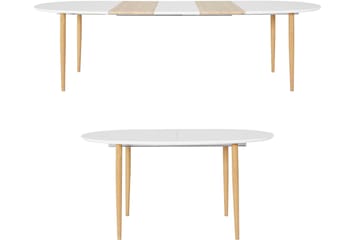Gaeta Spisebord Ovalt 160 cm - Hvit/Natur - Møbler - Bord - Spisebord & kjøkkenbord