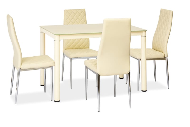 Galan Spisebord 110 cm - Glass/Beige - Møbler - Bord - Spisebord & kjøkkenbord