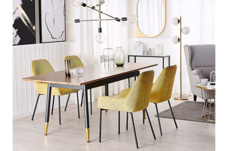 Galice Spisebord 200 cm - Naturlig / Svart / Gull - Spisebord & kjøkkenbord