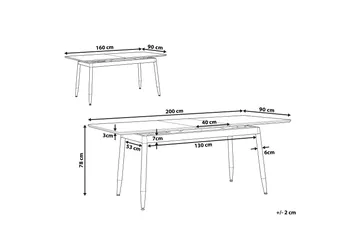 Galice Spisebord 200 cm - Naturlig / Svart / Gull - Møbler - Bord - Spisebord & kjøkkenbord