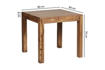 Gliwski Lite Kvadratisk Spisebord 80 cm i Massivt Tre med Rosentreutseende - Brun - Møbler - Bord - Spisebord & kjøkkenbord