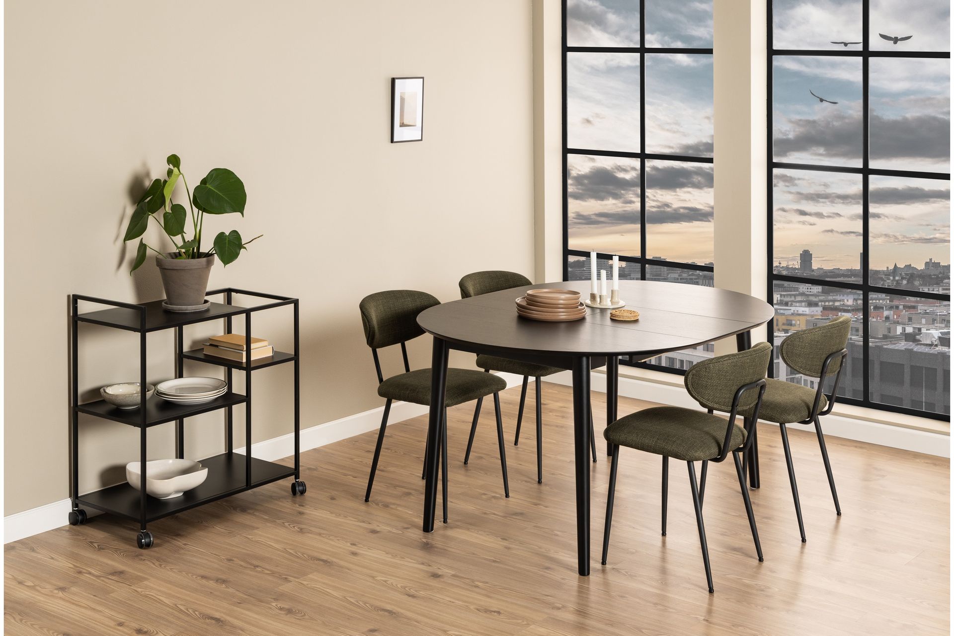 Grasonville Spisebord 115 cm Rund - Sort - Møbler - Bord - Spisebord & kjøkkenbord