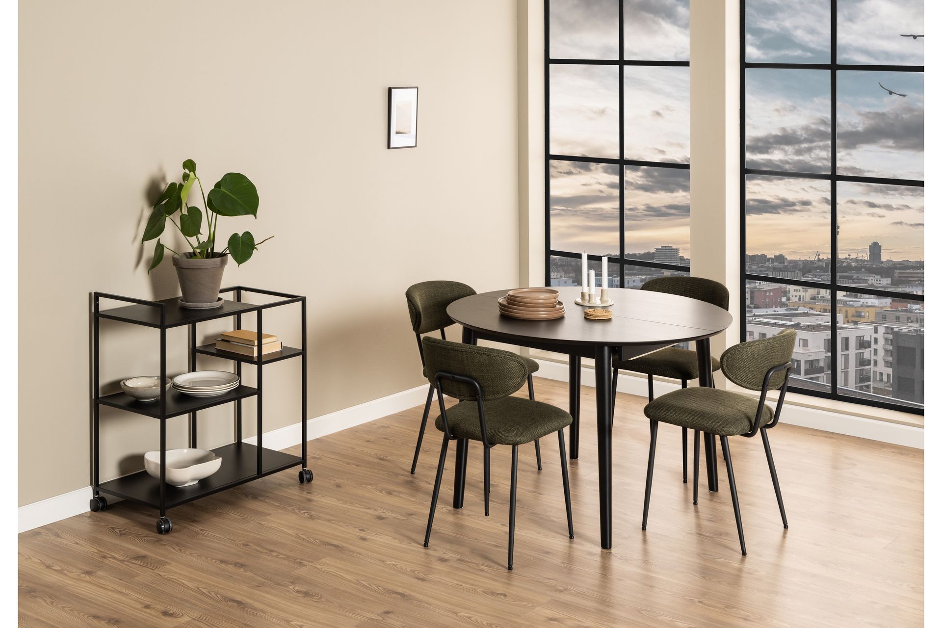 Grasonville Spisebord 115 cm Rund - Sort - Møbler - Bord - Spisebord & kjøkkenbord