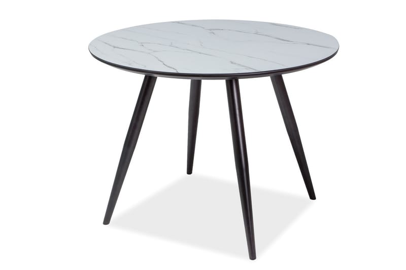 Guarani Spisebord 100 cm Rundt - Glass/Hvit/Svart - Spisebord & kjøkkenbord