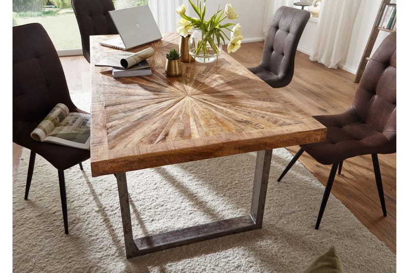 Gulshan Spisebord 200 cm - Brun/Sølv - Møbler - Bord - Spisebord & kjøkkenbord