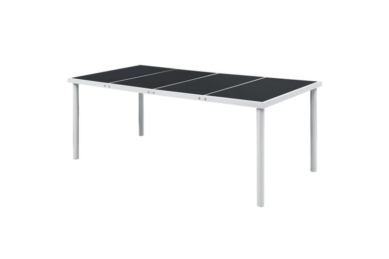 Hagebord 190x90x74 cm svart stål - Glass/Svart/Stål - Møbler - Bord - Spisebord & kjøkkenbord