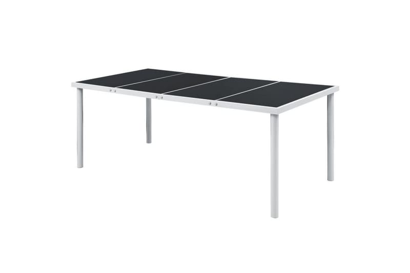 Hagebord 190x90x74 cm svart stål - Glass/Svart/Stål - Spisebord & kjøkkenbord