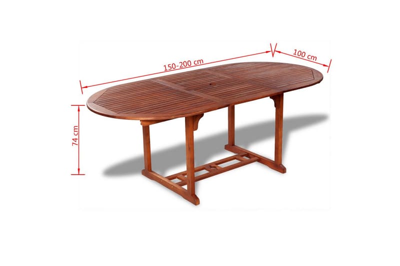 Hagebord 200x100x74 cm heltre akasie - Akasie - Spisebord & kjøkkenbord