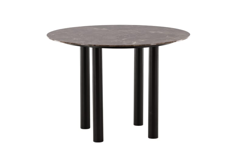 Havsten Rundt Spisebord 106 cm i Glass med Marmorutseende - Svart - Møbler - Bord - Spisebord & kjøkkenbord